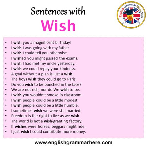 Sentences With Wish Wish In A Sentence In English Sentences For Wish English Grammar Here