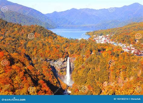 Kegon Falls and Chuzenji Lake in Autumn Season Stock Photo - Image of nikko, yellow: 103183214