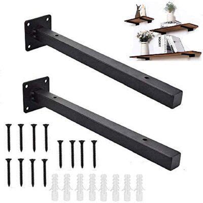 Pack Industrial Black Floating Shelf Brackets Inch Cm Wall