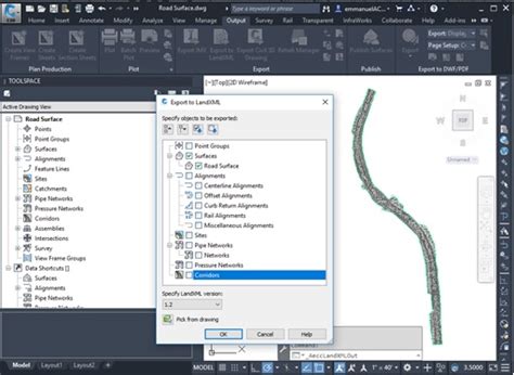 Exporting A LandXML Surface File From Civil 3D To Terrain Softree