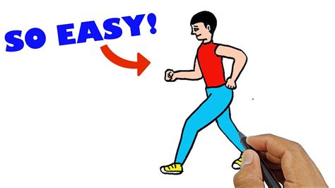 How To Draw A Person Running Easy Step By Step Easy Version Simple