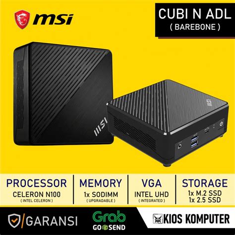 Jual Mini Pc Msi Cubi N Adl Celeron N Intel Uhd Barebone Upgradable