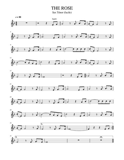 The Rose Sheet Music For Tenor Saxophone Download Free In Pdf Or Midi