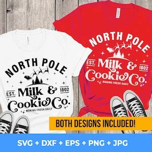 North Pole Milk And Cookie Co Svg Merry Christmas Svg Funny Etsy