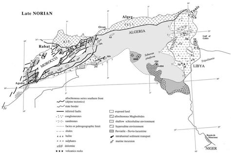 Paleogeographic Map Of The Late Norian Series In Maghreb Northwest