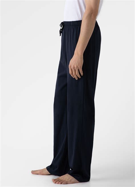 Mens Cotton Modal Lounge Pant In Navy Sunspel