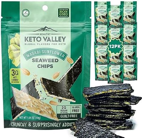 Amazon.com: Keto Valley Seaweed Snacks - 3g Net Carbs - Wasabi ...