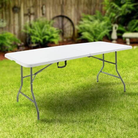 AREBOS Folding Table 180 Cm With Carrying Handle Made Of Metal And