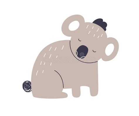 Sad Adorable Baby Polar Bear Hand Drawn with Blue Contour Lines. Cute ...