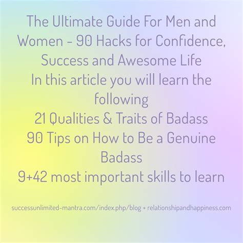 Success Unlimited Mantra Blog How To Be A Badass Men And Women