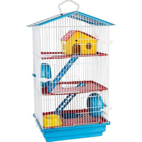 Gaiola Hamster Teto Plástico 3 Andares Completa Jel Plast