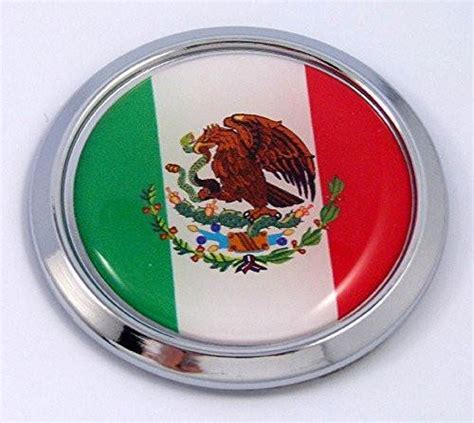 Mexico Mexican Round Flag Car Chrome Decal Emblem Bumper Etsy