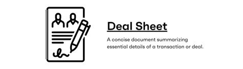 What Is A Deal Sheet Definition Types Examples 10xsheets