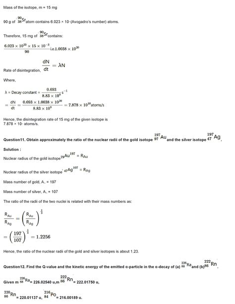 Ncert Solutions Class Physics Chapter Nuclei