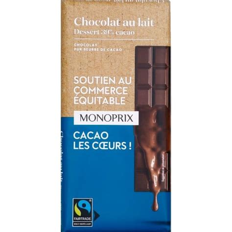 Monoprix Tablette Dessert Chocolat Au Lait Monoprix Fr