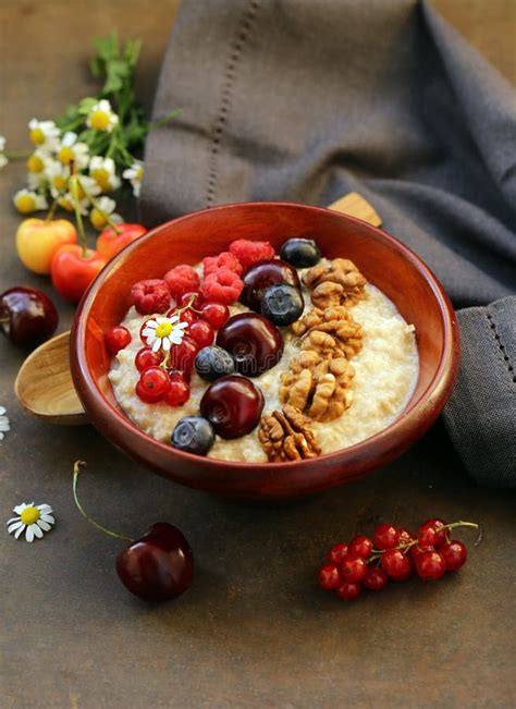 Oat Porridge With Berries Stock Image Image Of Dessert