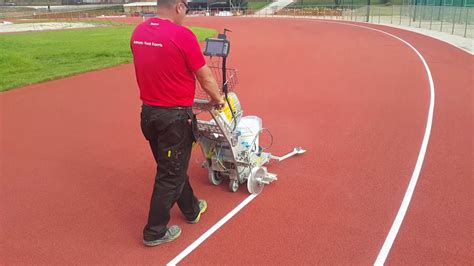 Laser Guided Running Track Line Marking Youtube