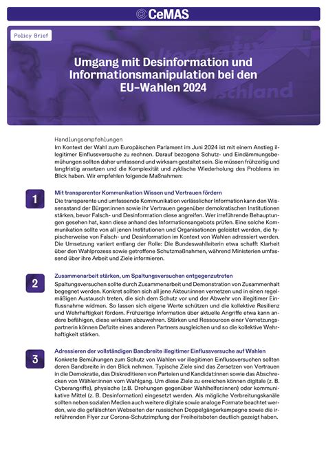 Umgang Mit Desinformation Und Informationsmanipulation Bei Den EU