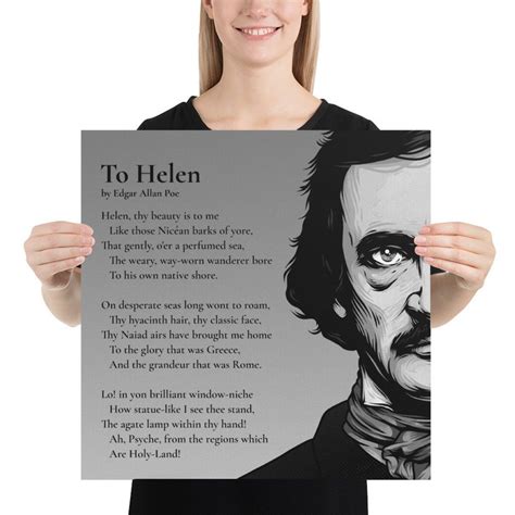 To Helen by Edgar Allan Poe Poster Edgar Allan Poe Home | Etsy