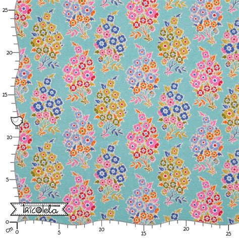 Fat Quarter Tilda Pie In The Sky Willy Nilly Teal Telas Tricotela