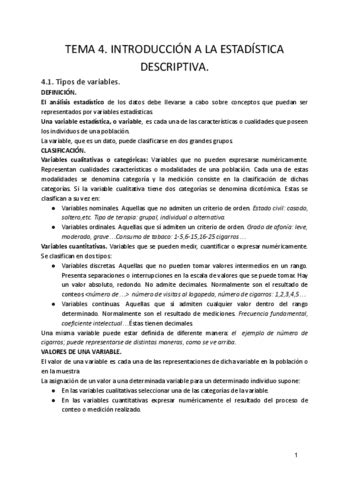 Tema Introduccion A La Estadistica Descriptiva Pdf