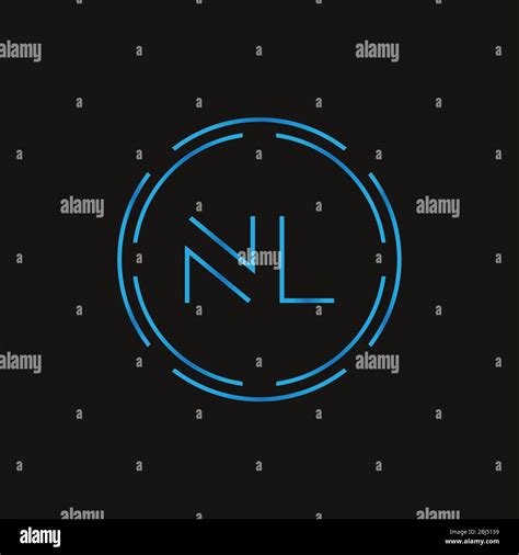 Initial Letter NL Logo Design Vector Template Digital Abstract NL