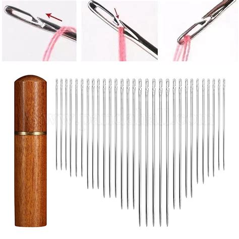 Wholesale 30Pcs Galvanized Iron Self Threading Hand Sewing Needles