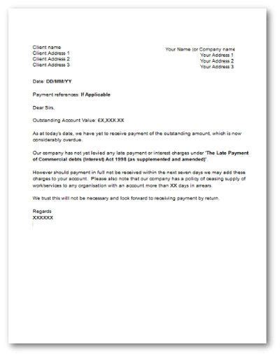 Free Late Payment Letter Template Printable Templates