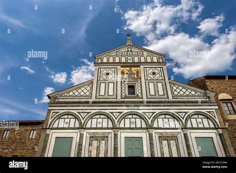 Florence Facade Of The Famous Basilica Of San Miniato Al Monte In