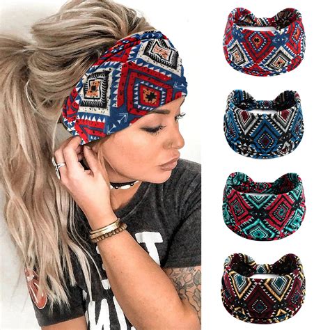 Breite Boho Stirnb Nder F R Frauen M Dchen Elastische Turban Headwrap