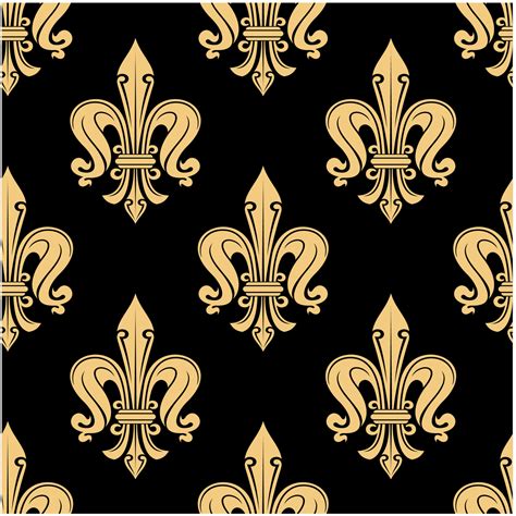 Vintage Seamless Golden Fleur De Lis Pattern 11862372 Vector Art At