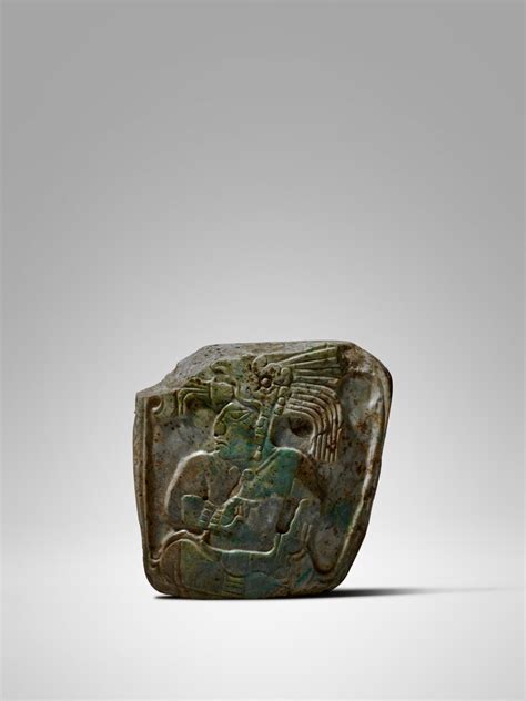 Maya Jade Plaque Of A Seated Lord Late Classic Circa Ad 550 950 Art