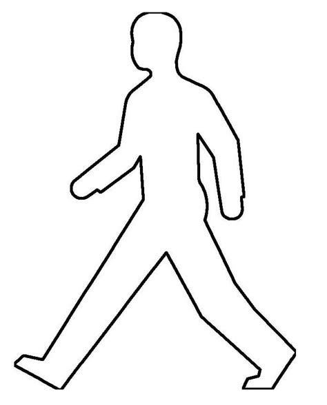 Walking Person Outline Coloring Page - Free Printable Coloring Pages ...