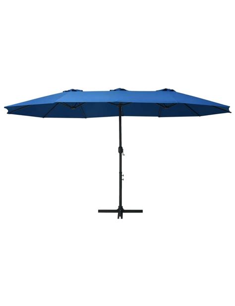 Parasol D Ext Rieur Et Poteau En Aluminium X Cm Bleu Jardinao