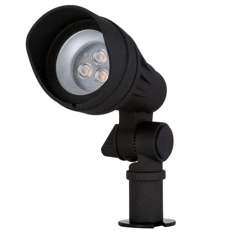 Hampton Bay Low Voltage 20w Equivalent Black Outdoor Led Landscape Spot Light Fixture