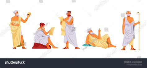 Ancient Philosopher Roman Greek Philosophers Cartoon Stock Vector