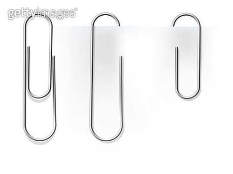 Realistic Metal Paper Clips Set Vector Set