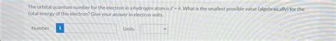 Solved The orbital quantum number for the electron in a | Chegg.com