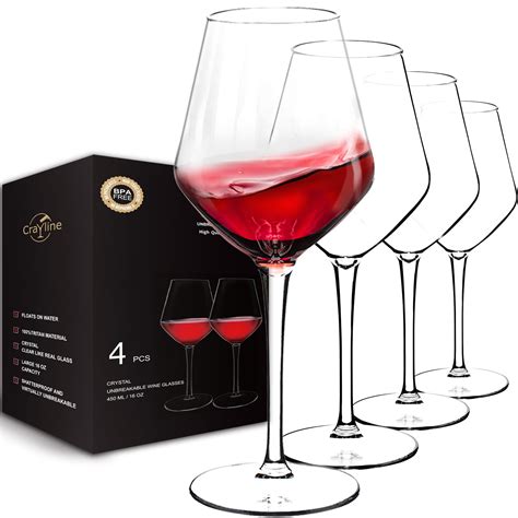 By Bravario 4 16 Oz Unbreakable Stemless Wine Glasses Set Of 4