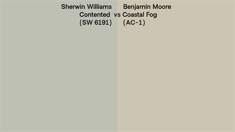 Sherwin Williams Contented Sw Vs Benjamin Moore Coastal Fog Ac