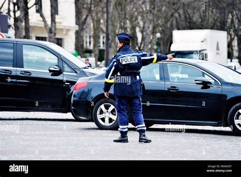 Police Traffic Régulation Paris France Stock Photo Alamy