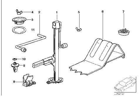 Tool Kit Lifting Jack 1995 Bmw 318i Convertible E36