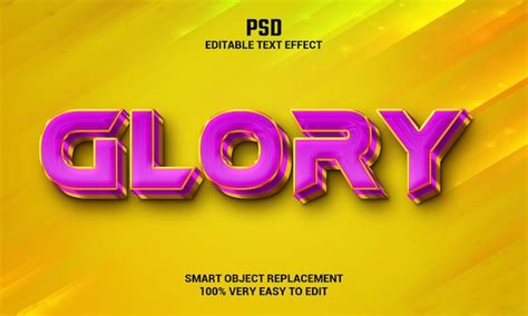 Premium Psd Glory 3d Editable Text Effect With Background Premium Psd