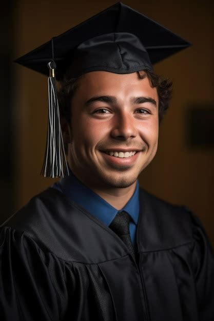 Premium Ai Image Portrait Of A Happy Graduate In His Graduation Cap