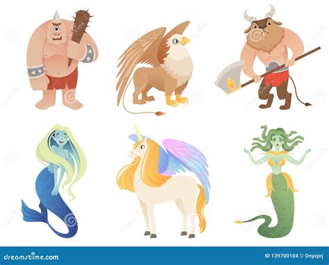 Mythical Creatures Flying Lion Cyclop Minotaur Pegasus Griffin Centaur