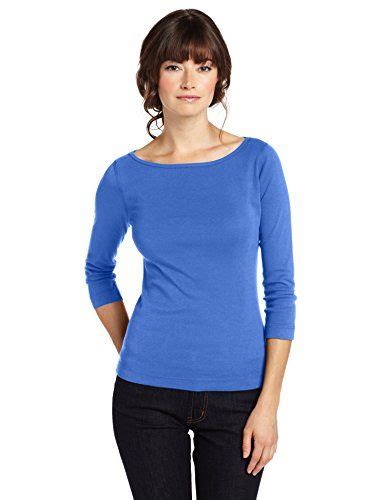 Three Dots Women S British Boat Neck T Shirt In Voltaic Blue ModeSens