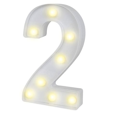 Illumify White Led Marquee Number 2 Sign 8 34 1 Count Box