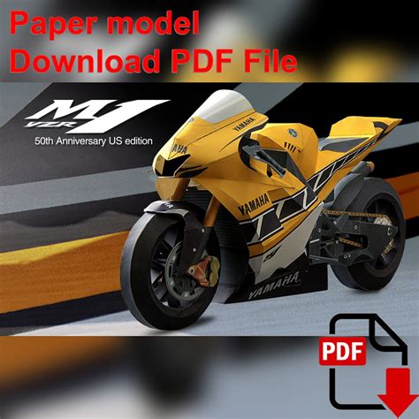 Yamaha Yzr M Us Realistic Papercraft D Paper Model Motorcycle Paper