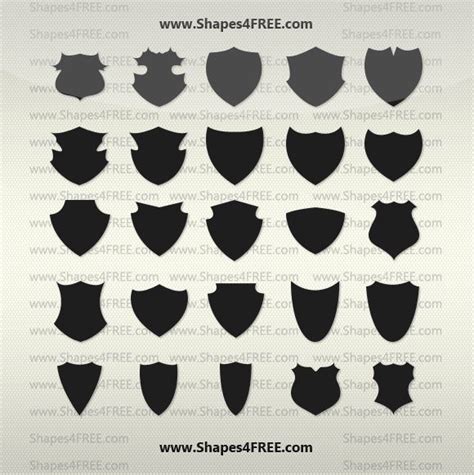 Shield Shapes 55 Shields Photoshop Custom Shapes Photoshop Custom