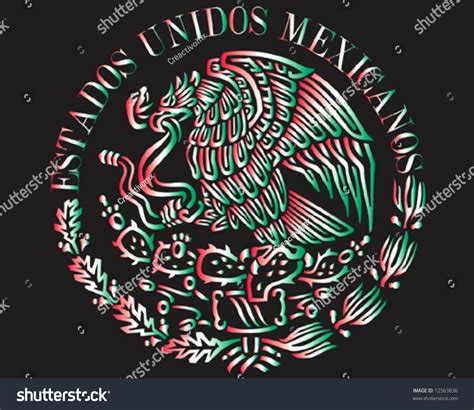 Mexican National Flag Symbol Colored On Stock Vector (Royalty Free ...